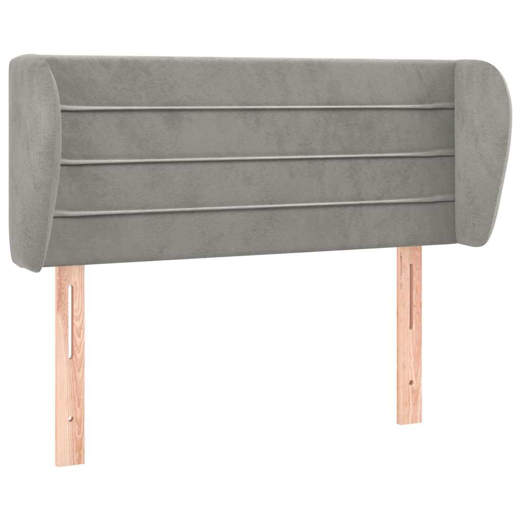 vidaXL Κεφαλάρι με Πτερύγια Ανοιχτό Γκρι 83x23x78/88 εκ. Βελούδινο