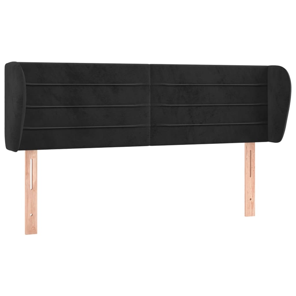 vidaXL Κεφαλάρι με Πτερύγια Μαύρο 147x23x78/88 εκ. Βελούδινο