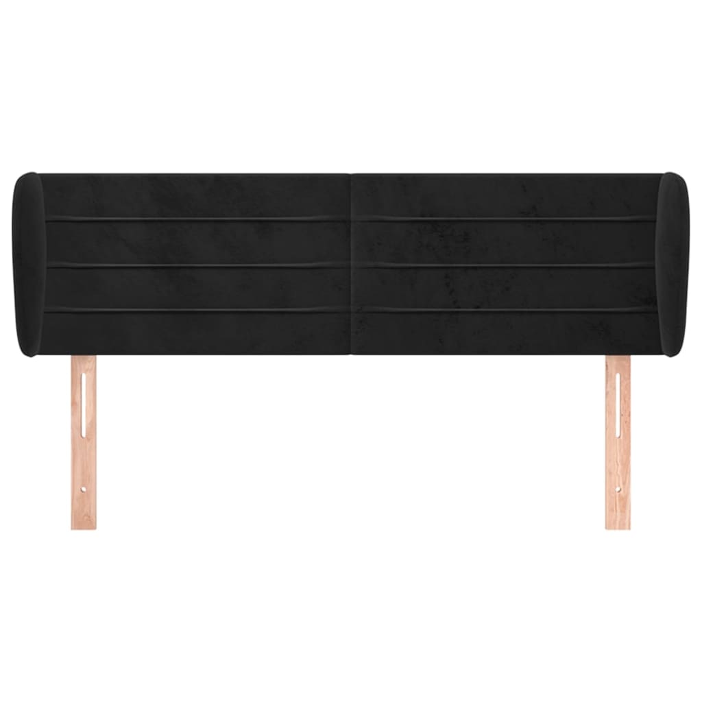 vidaXL Κεφαλάρι με Πτερύγια Μαύρο 147x23x78/88 εκ. Βελούδινο