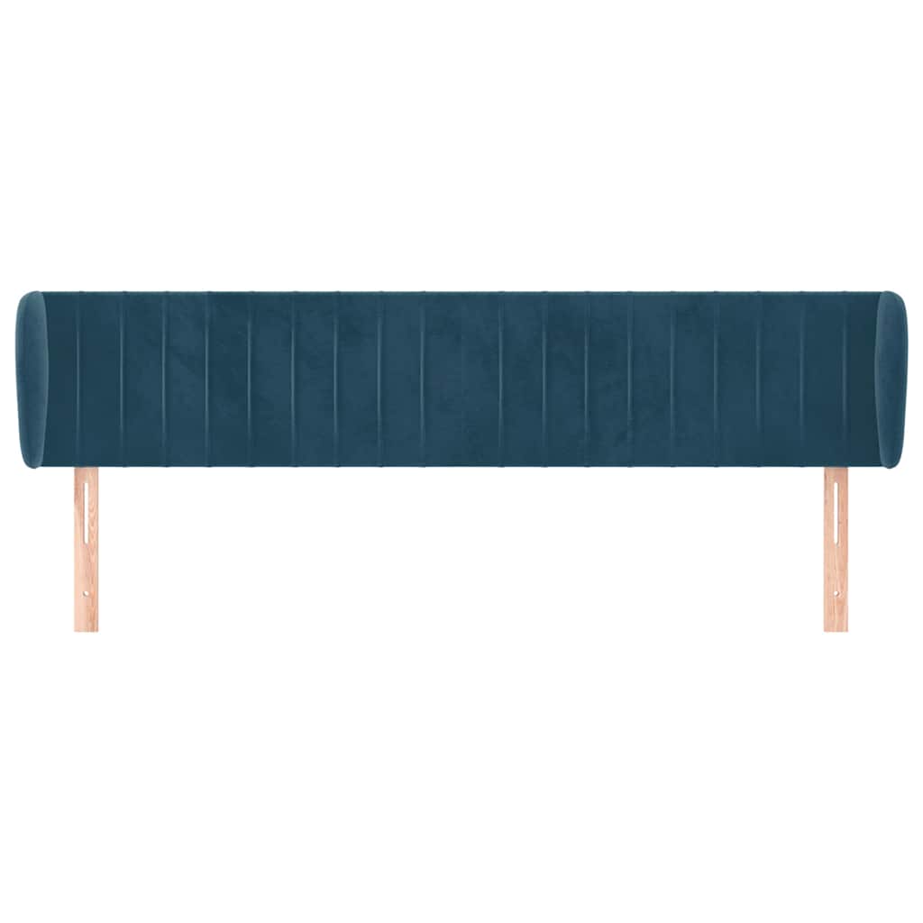 vidaXL Κεφαλάρι με Πτερύγια Σκούρο Μπλε 183x23x78/88 εκ. Βελούδινο