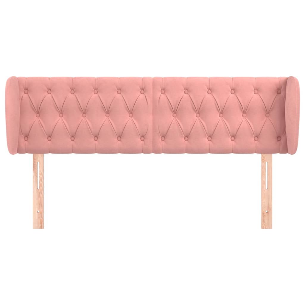 vidaXL Κεφαλάρι με Πτερύγια Ροζ 147x23x78/88 εκ. Βελούδινο