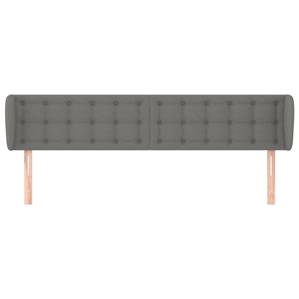vidaXL Κεφαλάρι με Πτερύγια Σκούρο Γκρι 203 x 23 x 78/88εκ. Υφασμάτινο