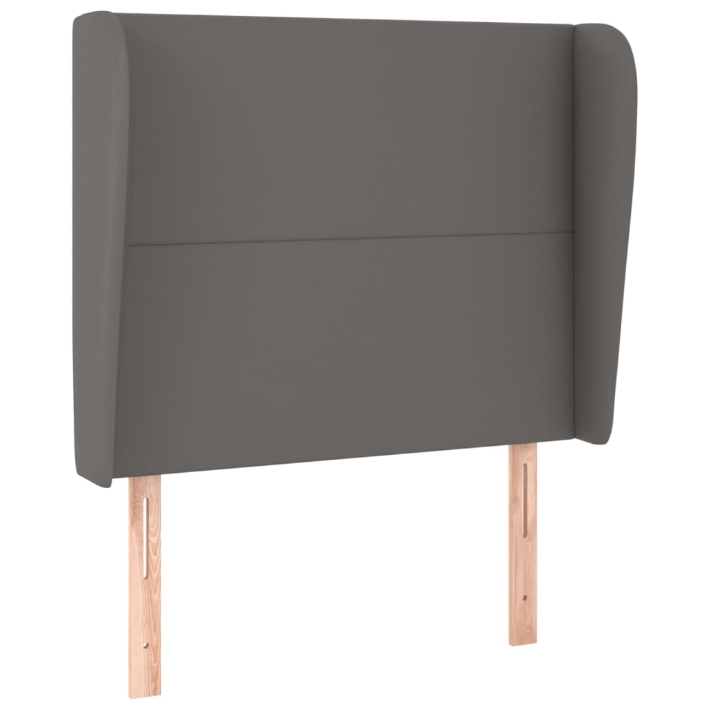 vidaXL Κεφαλάρι με Πτερύγια Γκρι 103x23x118/128 εκ. Συνθετικό Δέρμα