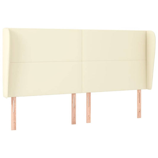 vidaXL Κεφαλάρι με Πτερύγια Κρεμ 183x23x118/128 εκ. Συνθετικό Δέρμα