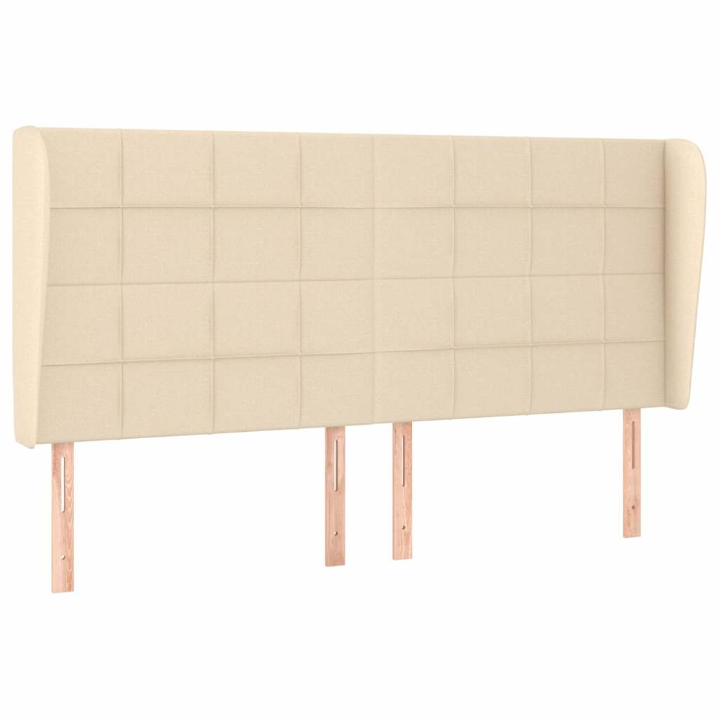 vidaXL Κεφαλάρι με Πτερύγια Κρεμ 163x23x118/128 εκ. Υφασμάτινο