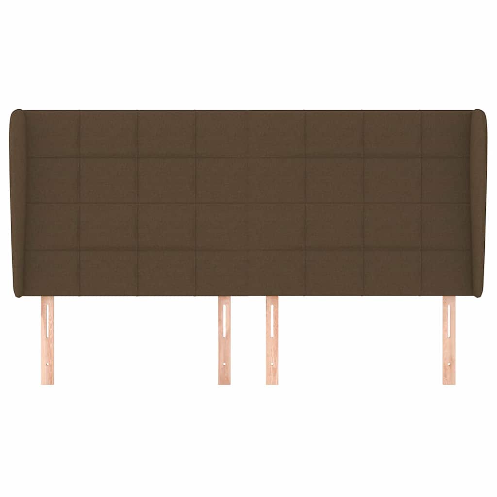 vidaXL Κεφαλάρι με Πτερύγια Σκούρο Καφέ 183x23x118/128 εκ. Υφασμάτινο