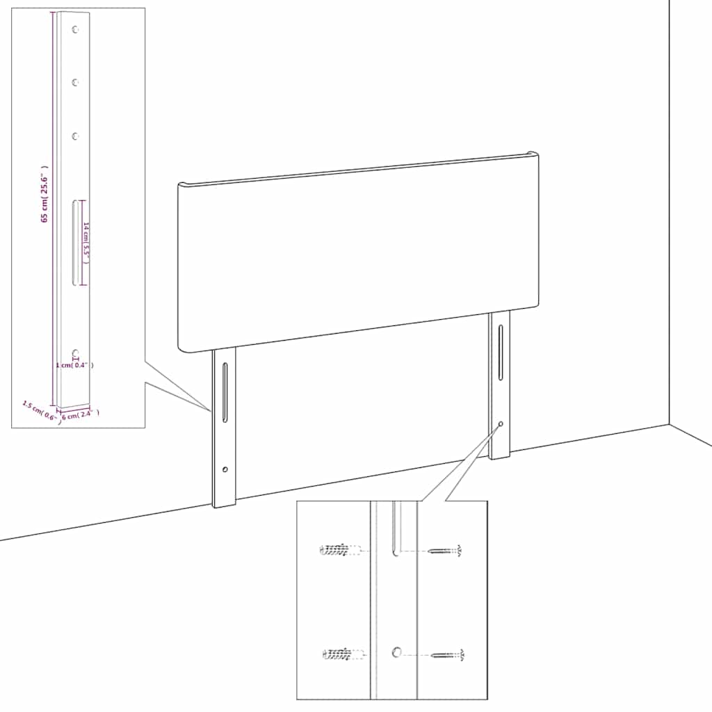 vidaXL Κεφαλάρι με Πτερύγια Καπουτσίνο 147x23x118/128 εκ. Συνθ. Δέρμα