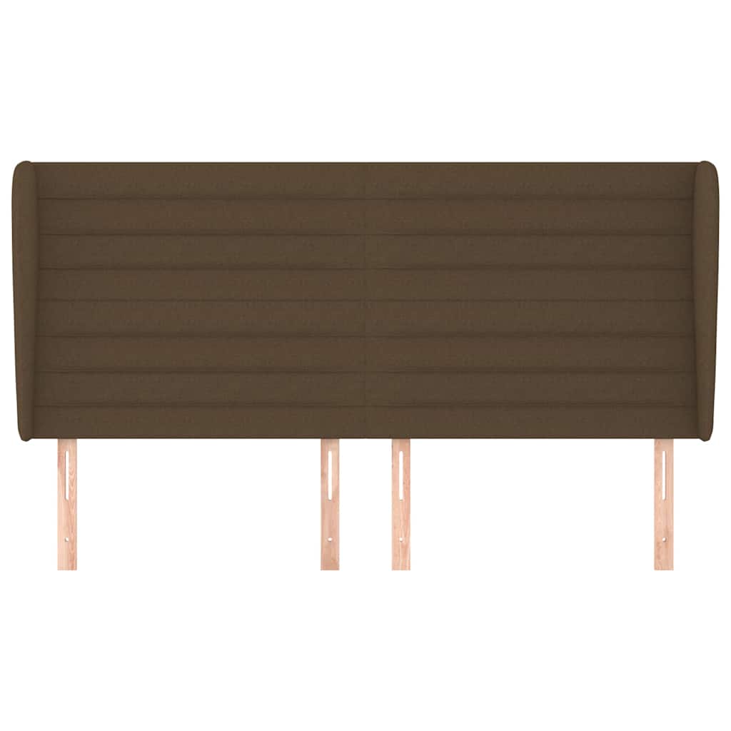vidaXL Κεφαλάρι με Πτερύγια Σκούρο Καφέ 163x23x118/128 εκ. Υφασμάτινο