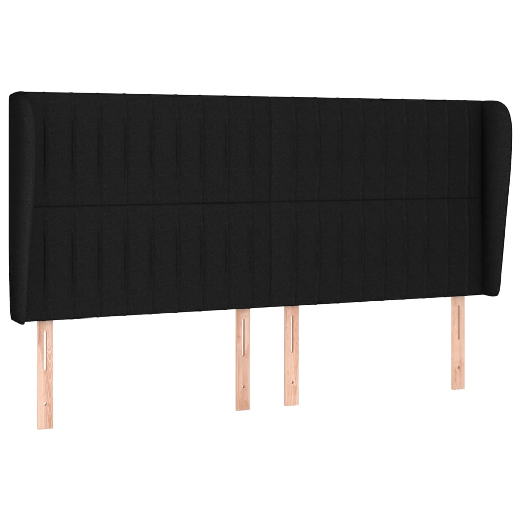 vidaXL Κεφαλάρι με Πτερύγια Μαύρο 163x23x118/128 εκ. Υφασμάτινο