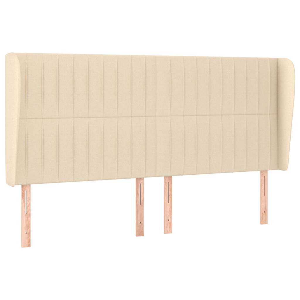 vidaXL Κεφαλάρι με Πτερύγια Κρεμ 163x23x118/128 εκ. Υφασμάτινο