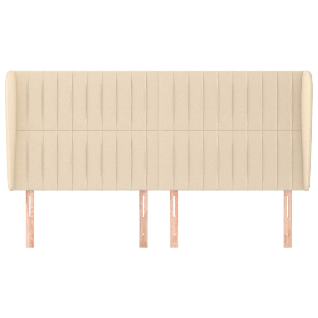 vidaXL Κεφαλάρι με Πτερύγια Κρεμ 163x23x118/128 εκ. Υφασμάτινο