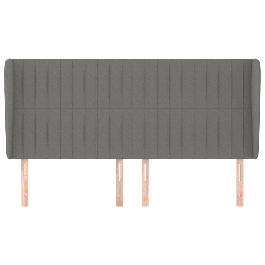 vidaXL Κεφαλάρι με Πτερύγια Σκούρο Γκρι 203x23x118/128 εκ. Υφασμάτινο