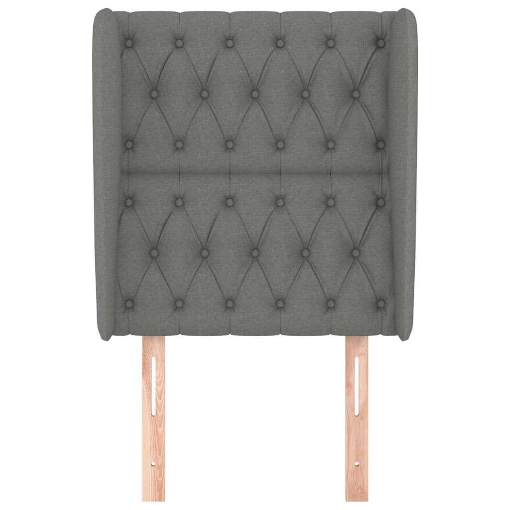 vidaXL Κεφαλάρι με Πτερύγια Σκούρο Γκρι 83x23x118/128 εκ. Υφασμάτινο