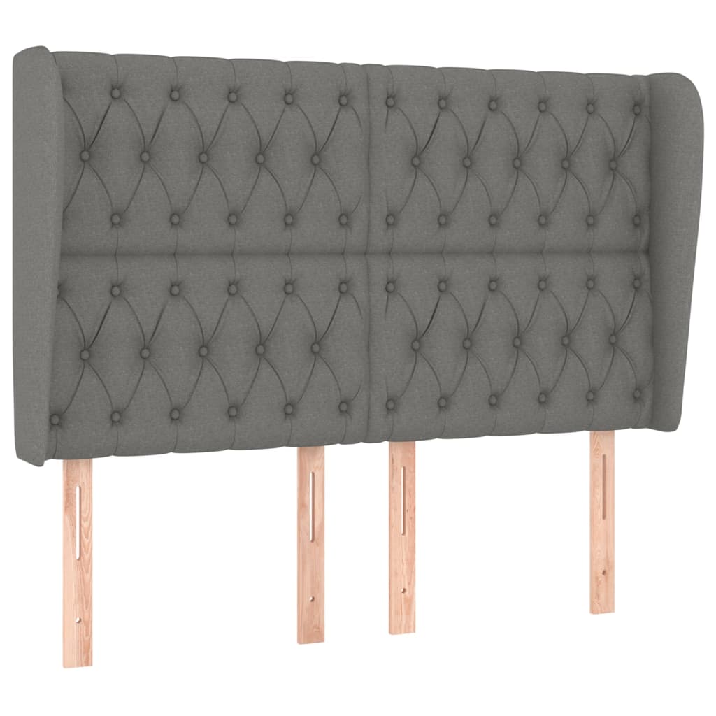 vidaXL Κεφαλάρι με Πτερύγια Σκούρο Γκρι 147x23x118/128 εκ. Υφασμάτινο