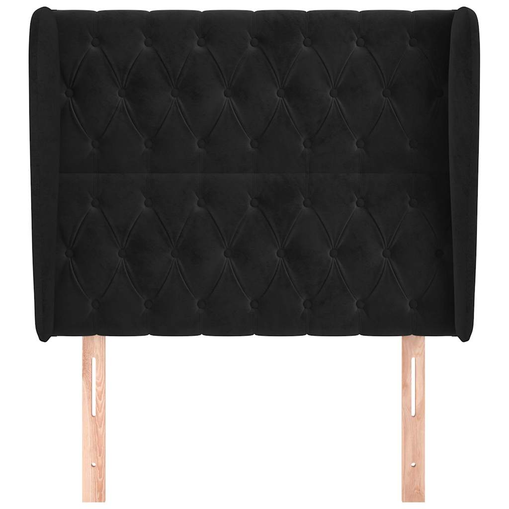 vidaXL Κεφαλάρι με Πτερύγια Μαύρο 93 x 23 x 118/128 εκ. Βελούδινο