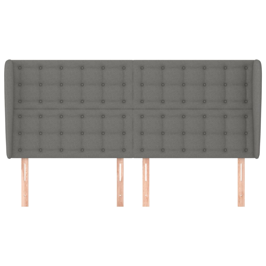 vidaXL Κεφαλάρι με Πτερύγια Σκούρο Γκρι 163x23x118/128 εκ. Υφασμάτινο