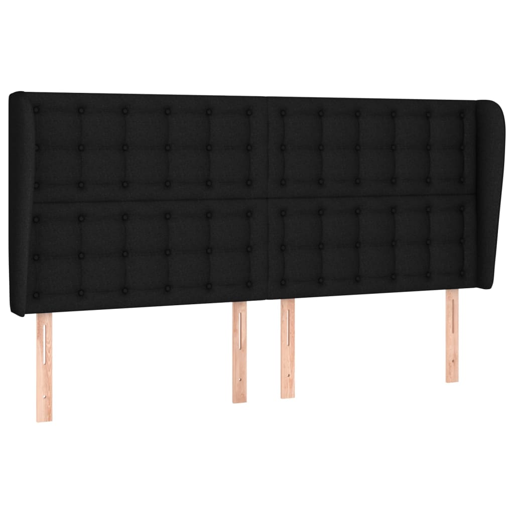 vidaXL Κεφαλάρι με Πτερύγια Μαύρο 163x23x118/128 εκ. Υφασμάτινο