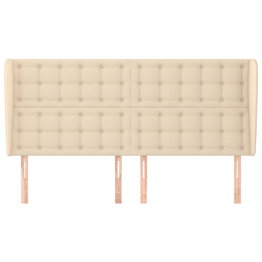 vidaXL Κεφαλάρι με Πτερύγια Κρεμ 163x23x118/128 εκ. Υφασμάτινο