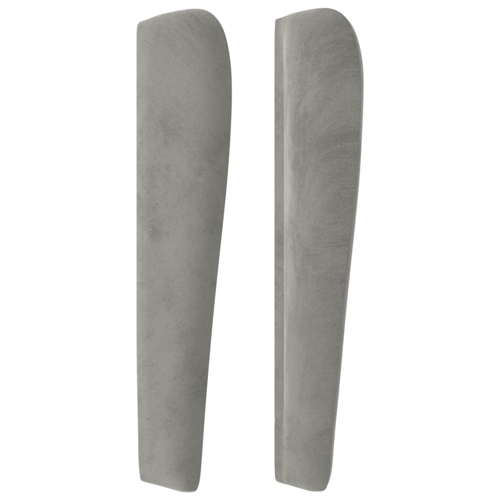 vidaXL Κεφαλάρι με Πτερύγια Ανοιχτό Γκρι 93x23x118/128 εκ. Βελούδινο