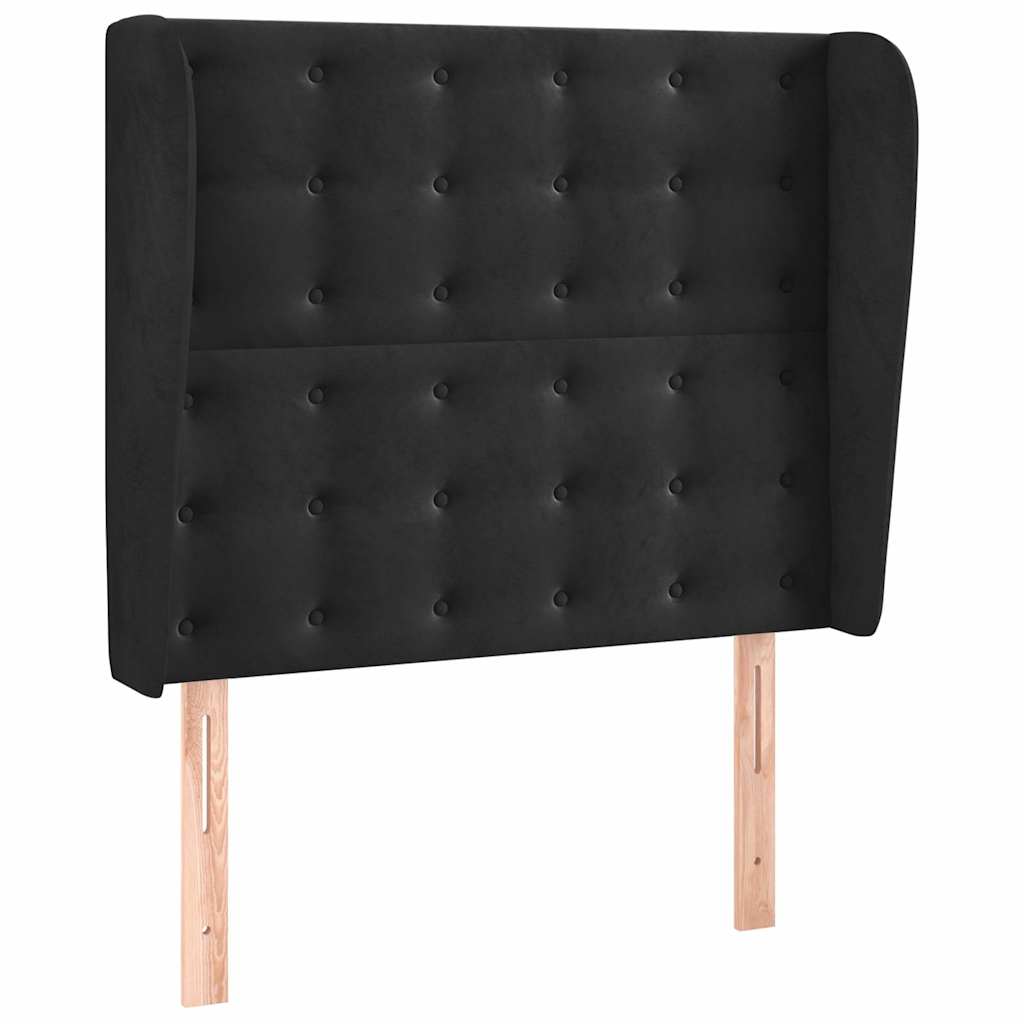 vidaXL Κεφαλάρι με Πτερύγια Μαύρο 93 x 23 x 118/128 εκ. Βελούδινο