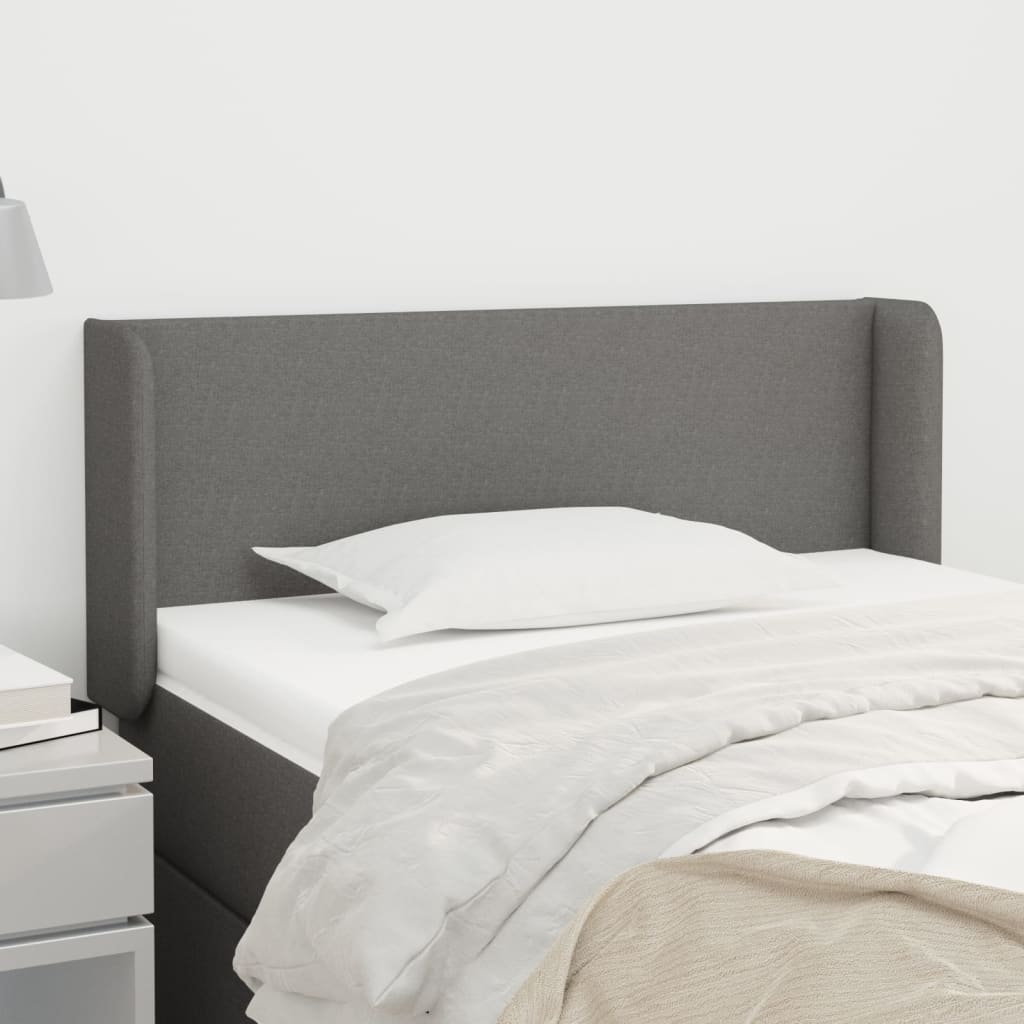 vidaXL Κεφαλάρι με Πτερύγια Σκούρο Γκρι 83x16x78/88 εκ. Υφασμάτινο