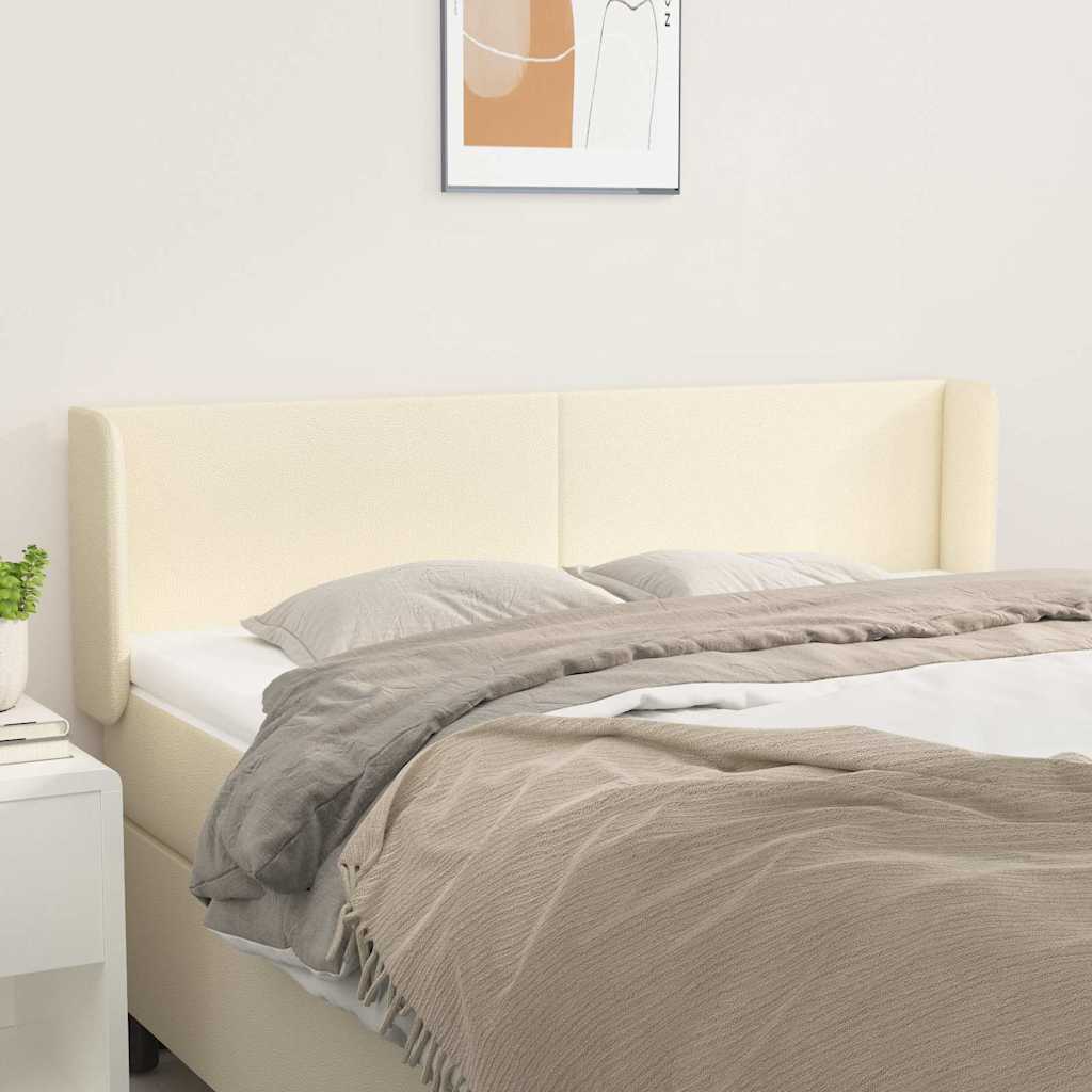 vidaXL Κεφαλάρι με Πτερύγια Κρεμ 147x16x78/88 εκ. Συνθετικό Δέρμα