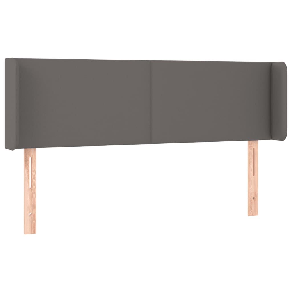 vidaXL Κεφαλάρι με Πτερύγια Γκρι 147x16x78/88 εκ. Συνθετικό Δέρμα