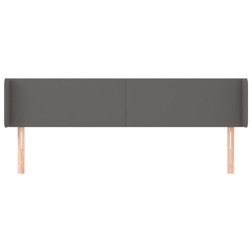 vidaXL Κεφαλάρι με Πτερύγια Γκρι 183x16x78/88εκ. Συνθετικό Δέρμα