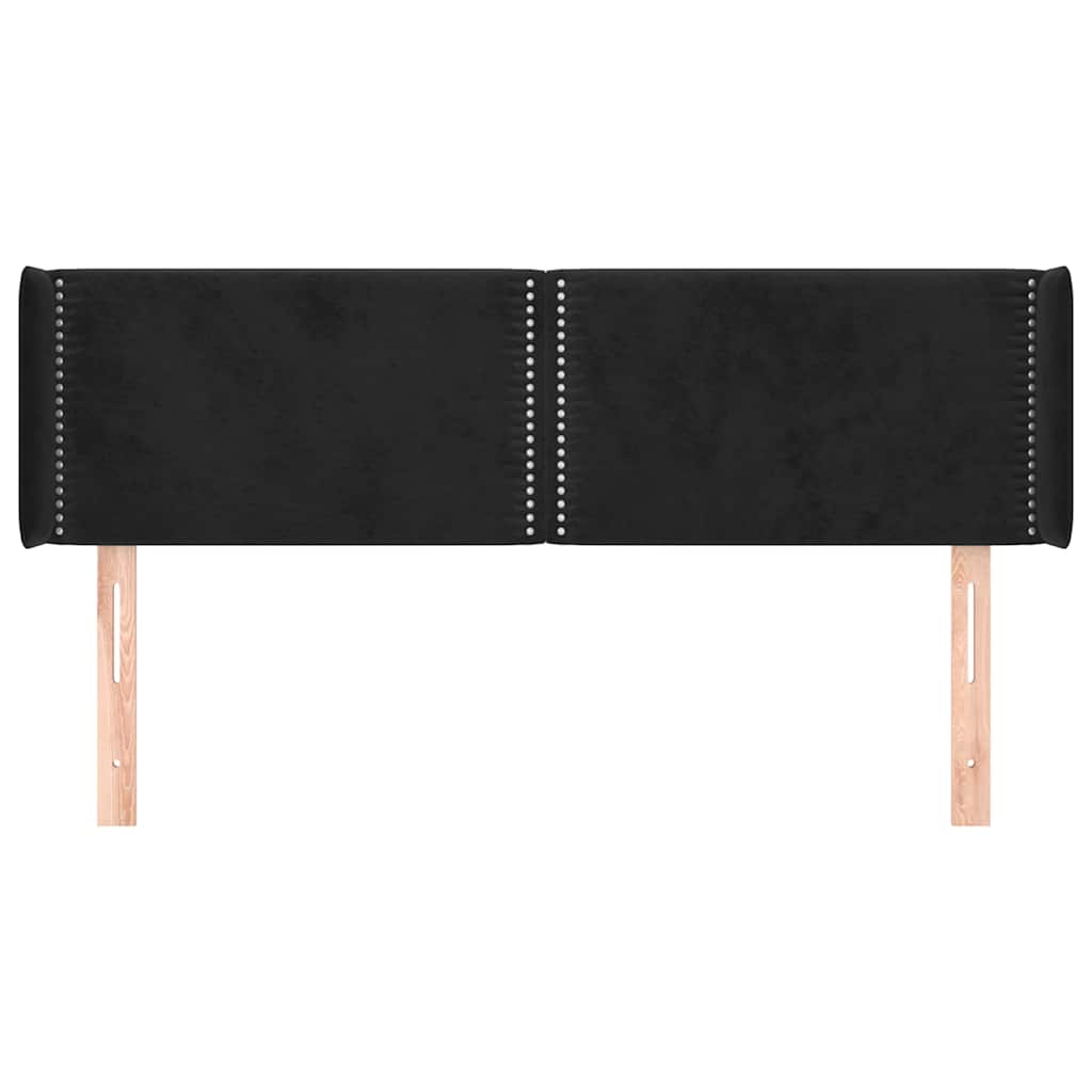 vidaXL Κεφαλάρι με Πτερύγια Μαύρο 147x16x78/88 εκ. Βελούδινο