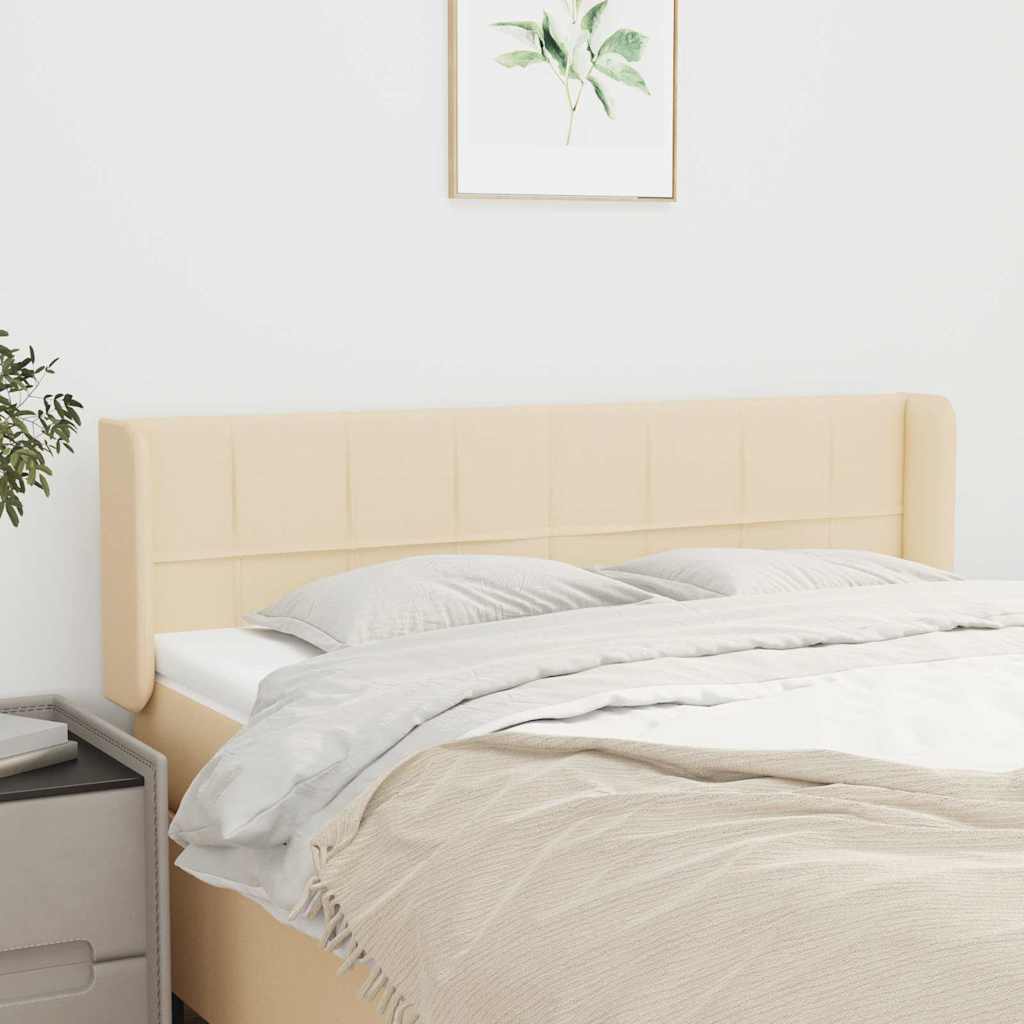 vidaXL Κεφαλάρι με Πτερύγια Κρεμ 147x16x78/88 εκ. Υφασμάτινο
