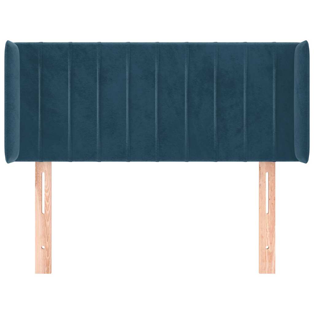 vidaXL Κεφαλάρι με Πτερύγια Σκούρο Μπλε 93x16x78/88 εκ. Βελούδινο