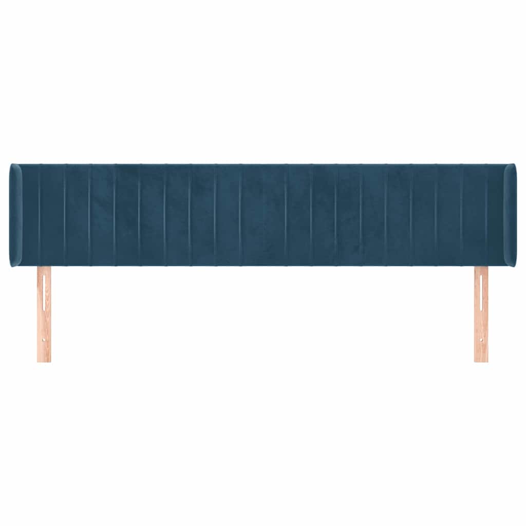 vidaXL Κεφαλάρι με Πτερύγια Σκούρο Μπλε 183x16x78/88 εκ. Βελούδινο
