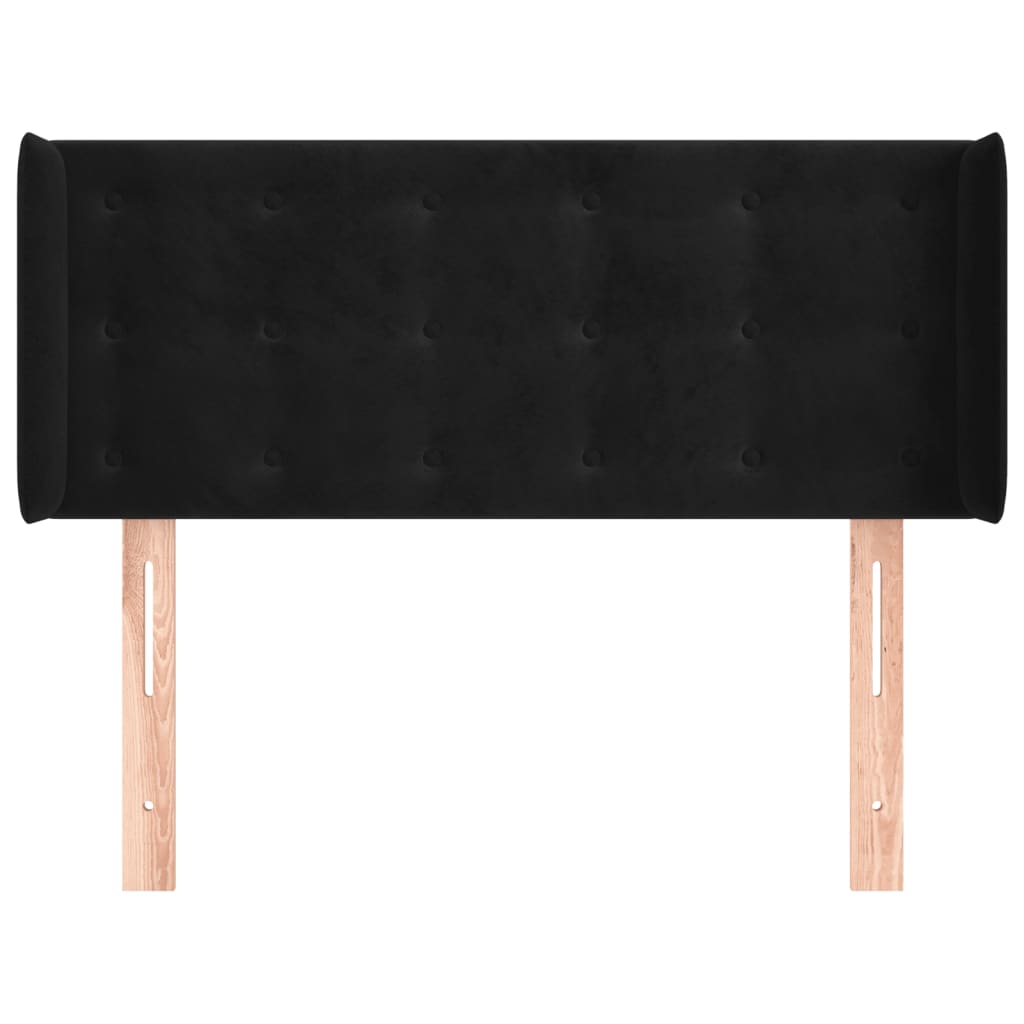 vidaXL Κεφαλάρι με Πτερύγια Μαύρο 93x16x78/88 εκ. Βελούδινο