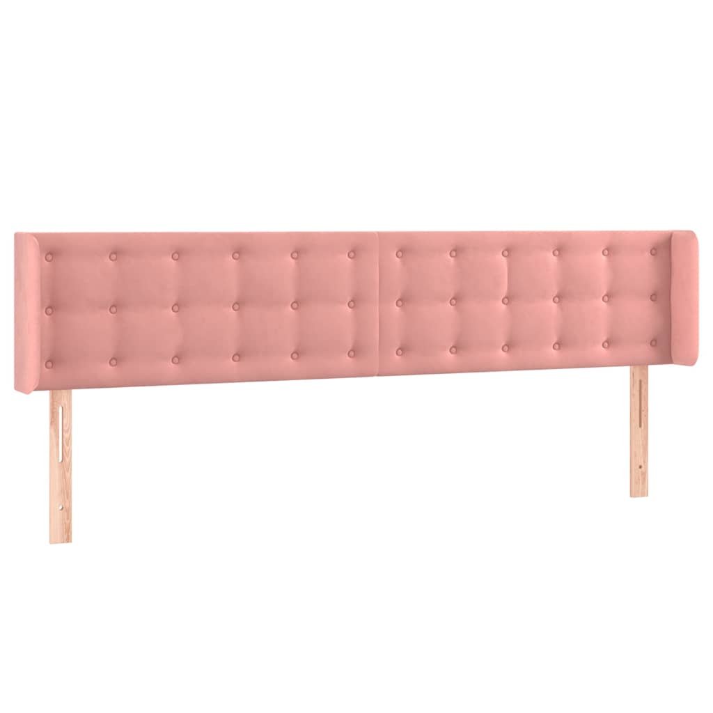 vidaXL Κεφαλάρι με Πτερύγια Ροζ 163x16x78/88 εκ. Βελούδινο
