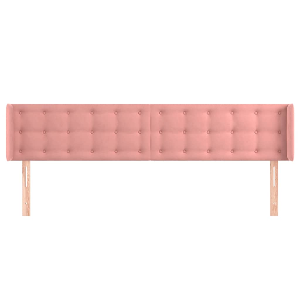 vidaXL Κεφαλάρι με Πτερύγια Ροζ 163x16x78/88 εκ. Βελούδινο