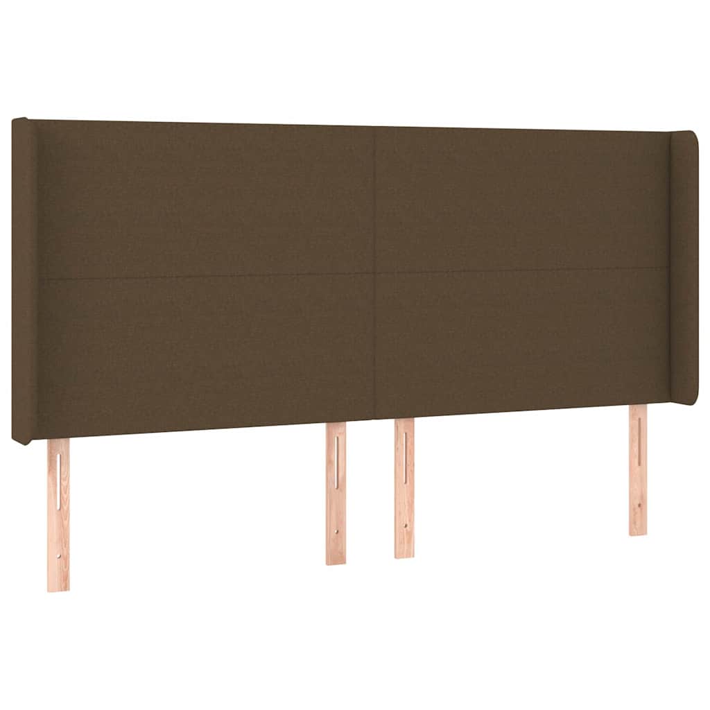 vidaXL Κεφαλάρι με Πτερύγια Σκούρο Καφέ 163x16x118/128 εκ. Υφασμάτινο