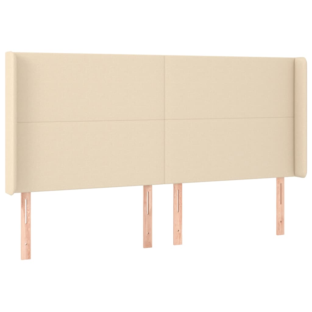 vidaXL Κεφαλάρι με Πτερύγια Κρεμ 163x16x118/128 εκ. Υφασμάτινο