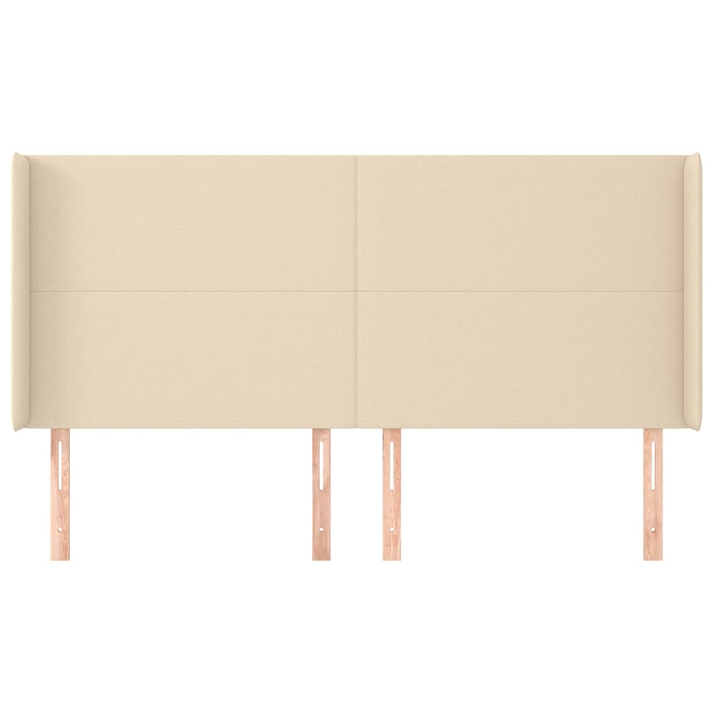 vidaXL Κεφαλάρι με Πτερύγια Κρεμ 163x16x118/128 εκ. Υφασμάτινο