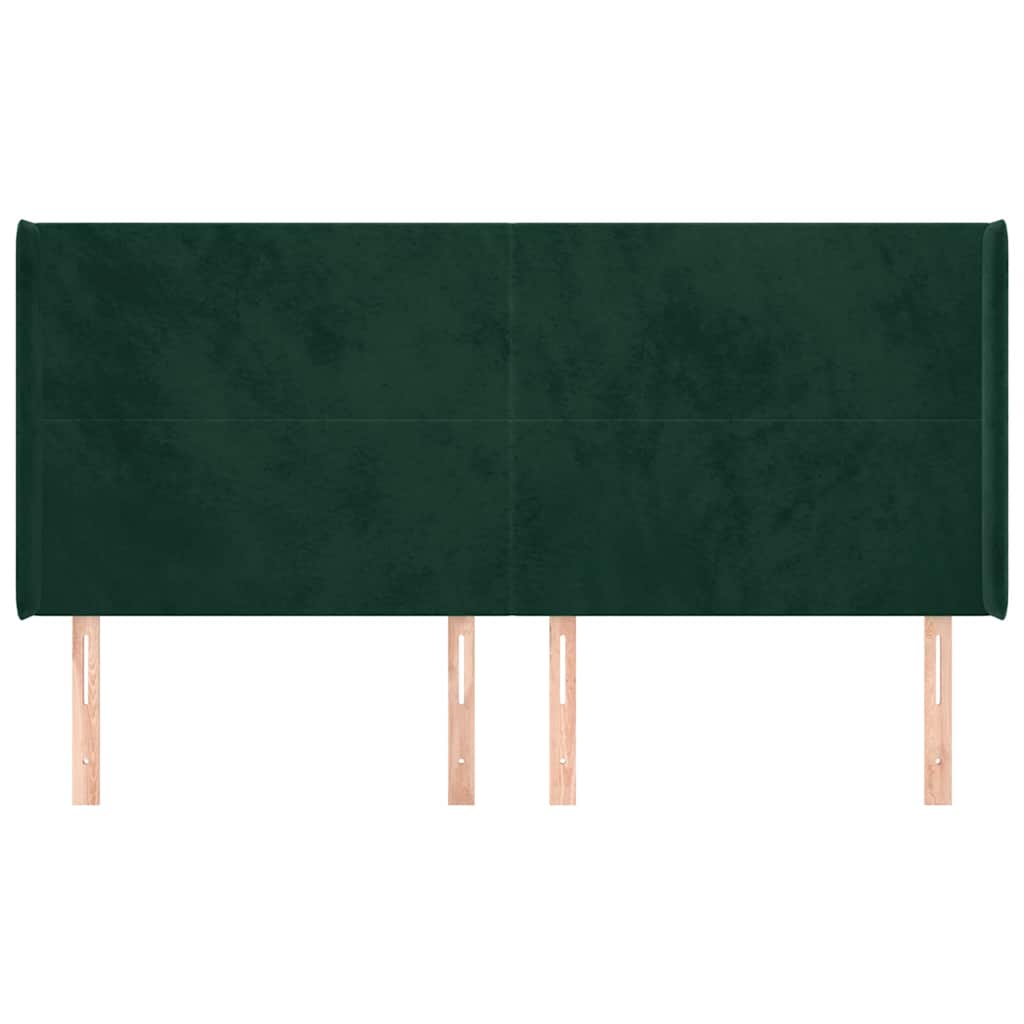 vidaXL Κεφαλάρι με Πτερύγια Πράσινο 163x16x118/128 εκ. Βελούδινο