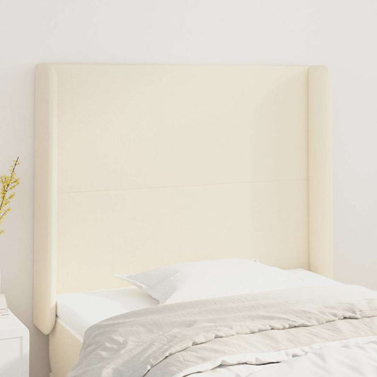 vidaXL Κεφαλάρι με Πτερύγια Κρεμ 93x16x118/128 εκ. Συνθετικό Δέρμα