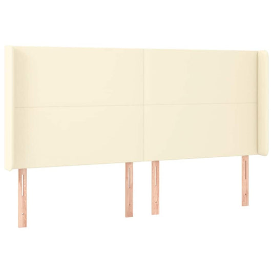 vidaXL Κεφαλάρι με Πτερύγια Κρεμ 183x16x118/128 εκ. Συνθετικό Δέρμα