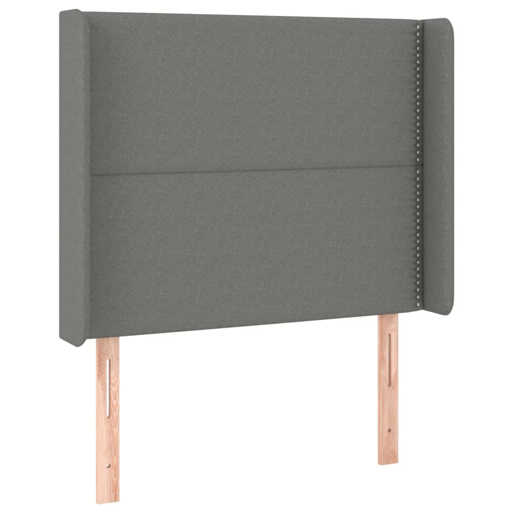 vidaXL Κεφαλάρι με Πτερύγια Σκούρο Γκρι 93x16x118/128 εκ. Υφασμάτινο