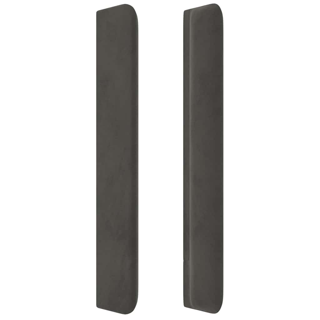 vidaXL Κεφαλάρι με Πτερύγια Σκούρο Γκρι 147x16x118/128εκ.Βελούδινο