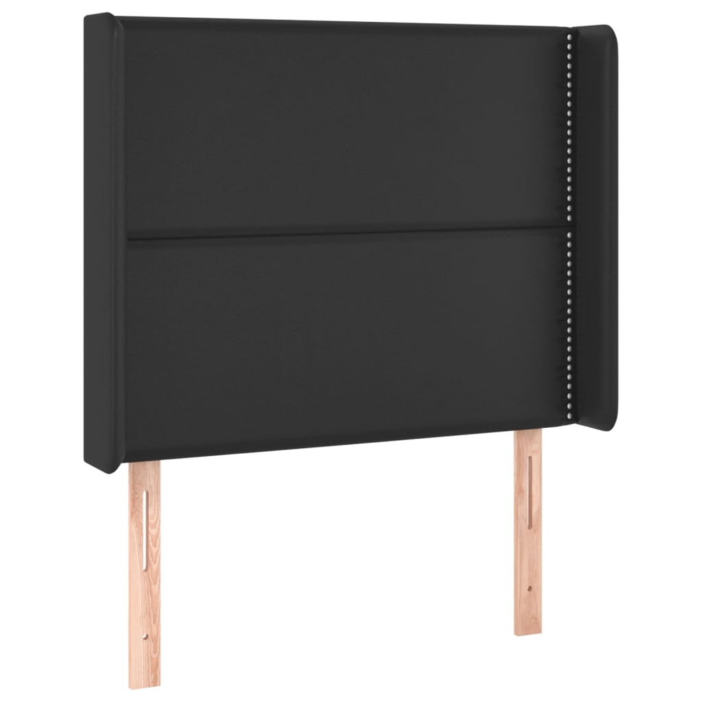 vidaXL Κεφαλάρι με Πτερύγια Μαύρο 103x16x118/128 εκ. Συνθ. Δέρμα