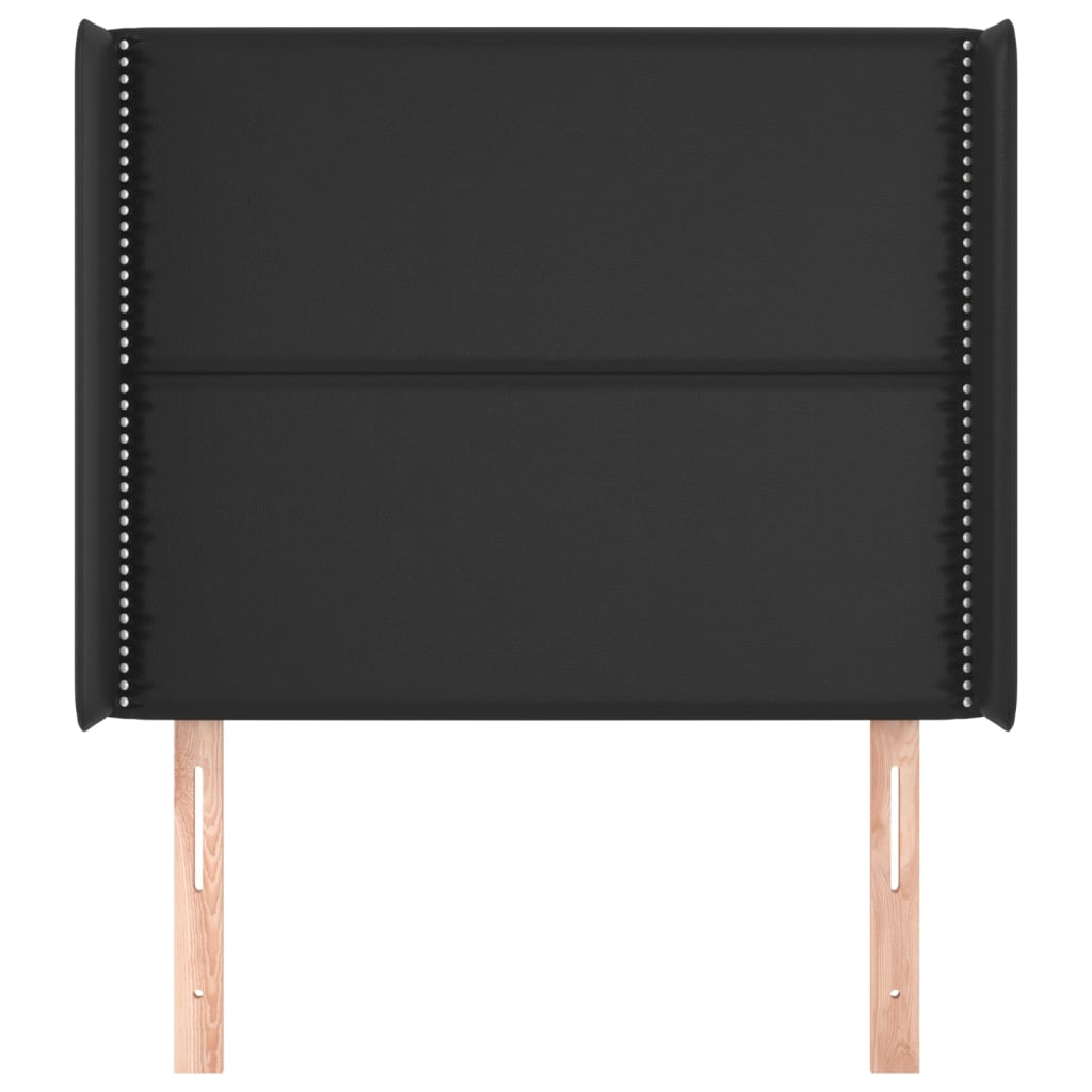 vidaXL Κεφαλάρι με Πτερύγια Μαύρο 103x16x118/128 εκ. Συνθ. Δέρμα