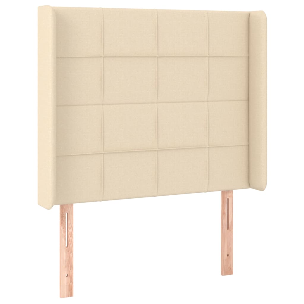 vidaXL Κεφαλάρι με Πτερύγια Κρεμ 93x16x118/128 εκ. Υφασμάτινο