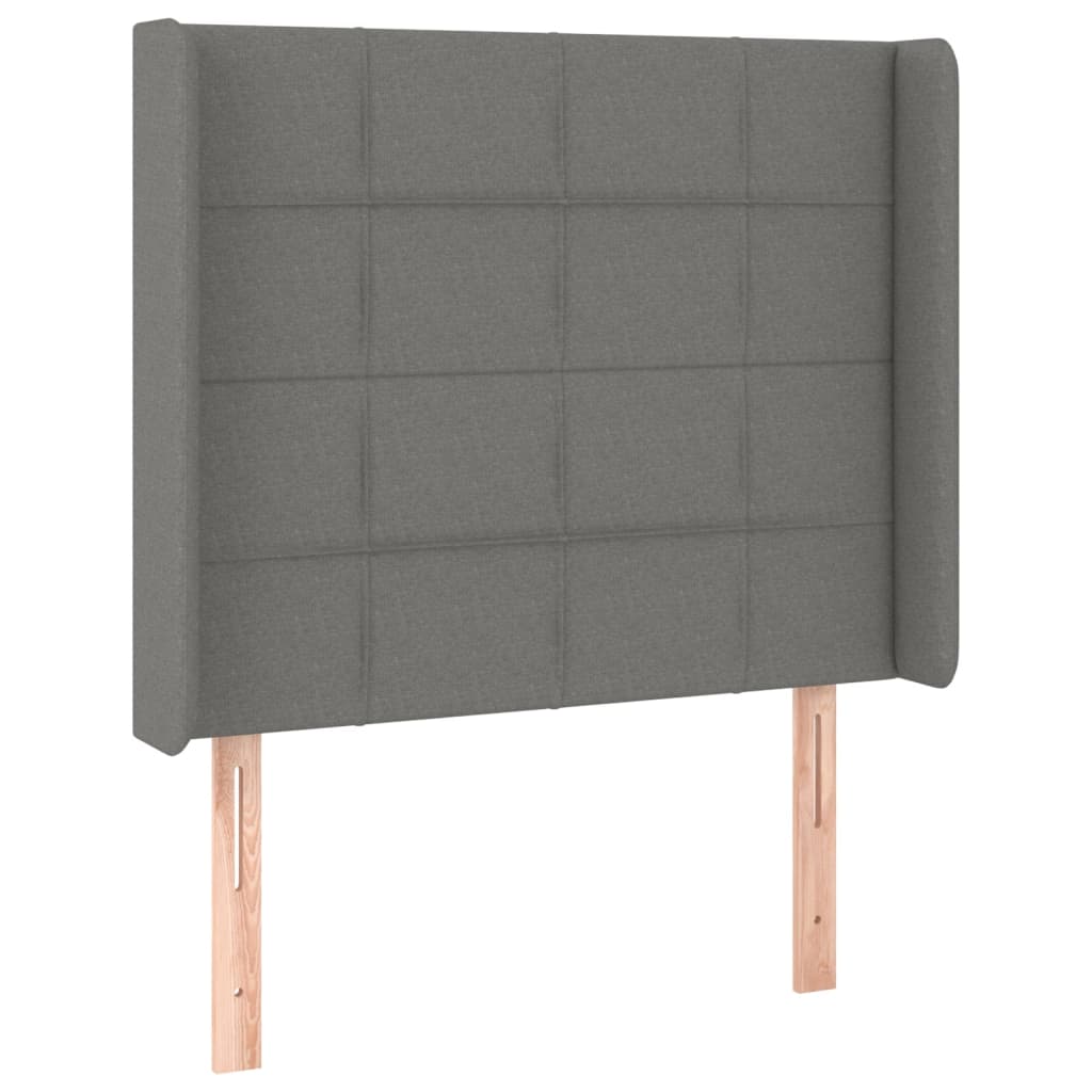vidaXL Κεφαλάρι με Πτερύγια Σκούρο Γκρι 103x16x118/128 εκ. Υφασμάτινο