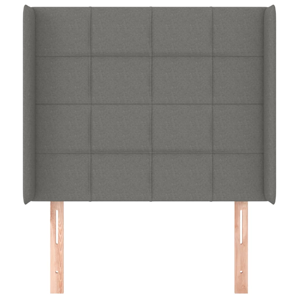 vidaXL Κεφαλάρι με Πτερύγια Σκούρο Γκρι 103x16x118/128 εκ. Υφασμάτινο