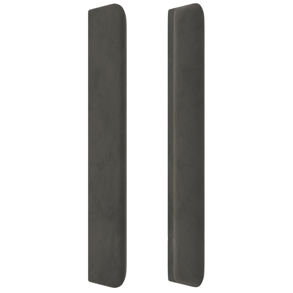vidaXL Κεφαλάρι με Πτερύγια Σκούρο Γκρι 83x16x118/128εκ.Βελούδινο