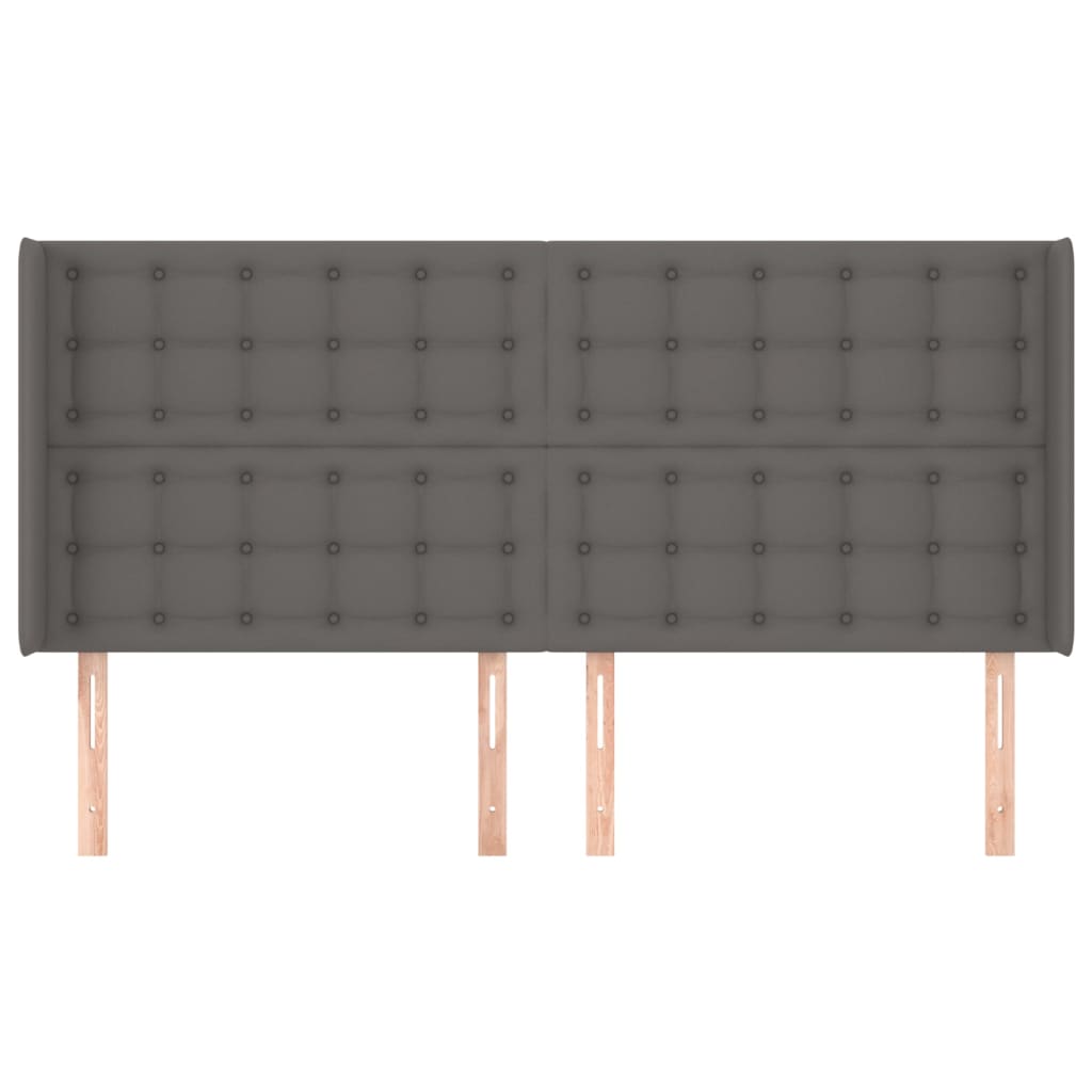 vidaXL Κεφαλάρι με Πτερύγια Γκρι 203x16x118/128 εκ. Συνθετικό Δέρμα